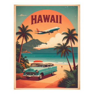 Midden eeuws retro 50s Hawaï Reizen Toerisme Kunst Foto Afdruk