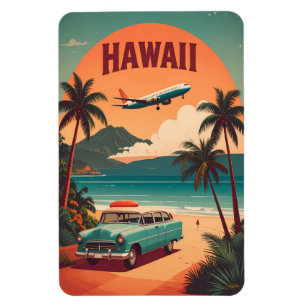 Midden eeuws retro 50s Hawaï Reizen Toerisme Kunst Magneet