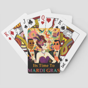 Midden eeuws retro 60s Mardi Gras Cocktailparty Pokerkaarten