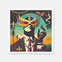 Midden eeuws retro 60s Mardi Gras The Smoking Man