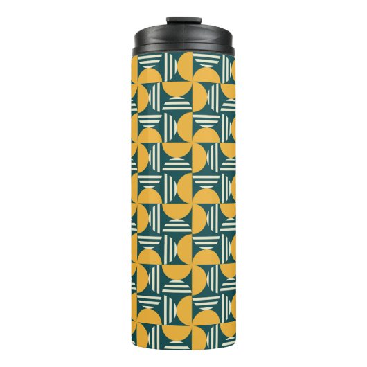 Midden eeuws retro abstract thermosbeker (Voorkant)