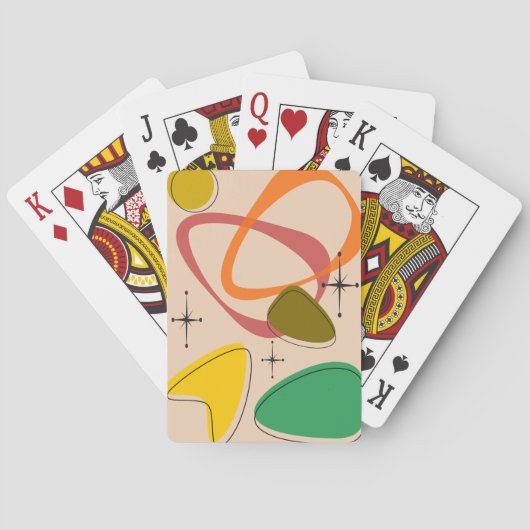 Midden eeuws retro atoomontwerp  pokerkaarten (Achterkant)