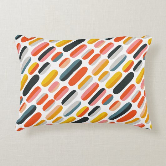 Midden eeuws retro geometrisch abstract patroon accent kussen (Voorkant)