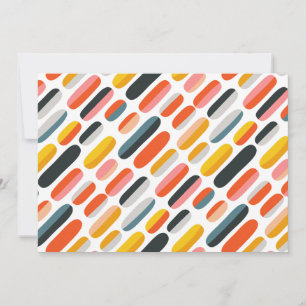Midden eeuws retro geometrisch abstract patroon feestdagenkaart