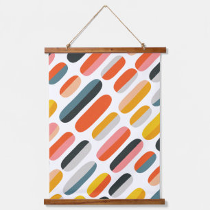 Midden eeuws retro geometrisch abstract patroon hangend wandkleed