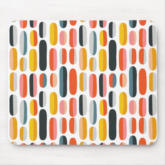 Midden eeuws retro geometrisch abstract patroon muismat (Voorkant)