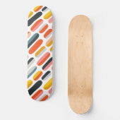 Midden eeuws retro geometrisch abstract patroon persoonlijk skateboard (Voorkant)