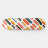 Midden eeuws retro geometrisch abstract patroon persoonlijk skateboard (Horizontaal)