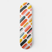 Midden eeuws retro geometrisch abstract patroon persoonlijk skateboard (Voorkant)