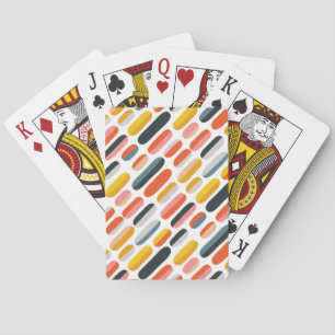 Midden eeuws retro geometrisch abstract patroon pokerkaarten
