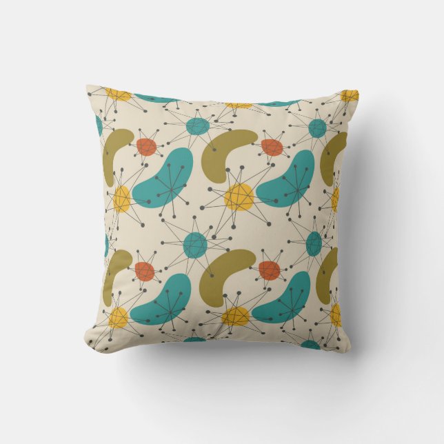 Midden eeuws retro modern patroon nummer 3 kussen (Voorkant)