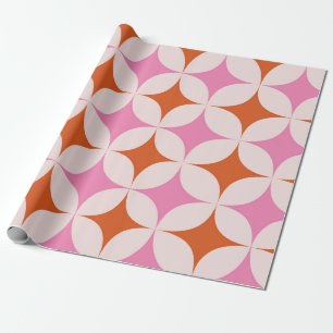 Midden eeuws retro sterrenstelsel patroon oranje r cadeaupapier