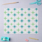 Midden eeuws retro stervonden patroon turquoise gr tissuepapier (Craft)