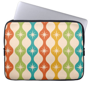Midden eeuws retro stervormen op ogee patroon laptop sleeve
