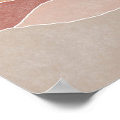 Midden eeuws roze en mauve zonsondergang abstracte poster (Hoek)