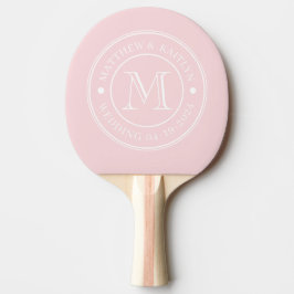 Midden-Eeuws Roze Gefluister Trouw Monogram Tafeltennisbatje