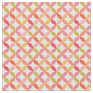 Midden eeuws roze rood oranje Cirkel Patroon Stof