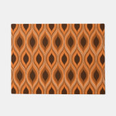 Midden-eeuws Sinaasappel en bruin Retro Ogee-patro Deurmat (Voorkant)