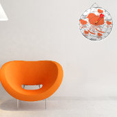 Midden-eeuws Sinaasappel & Grijs Patroonstoel Silh Dartbord