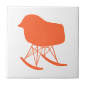 Midden-eeuws Sinaasappel schommelstoel silhouet Tegeltje (Voorkant)