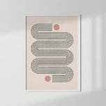 Midden-eeuws Terracotta Abstract Waves Poster<br><div class="desc">Midden-eeuws Terracotta Abstract Waves Poster</div>