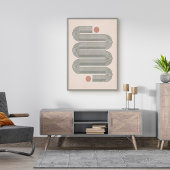 Midden-eeuws Terracotta Abstract Waves Poster