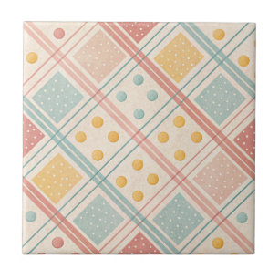 Midden eeuws terracotta ruitpatroon met diamantvor tegeltje