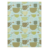 Midden-eeuws turquoise theekoppatroon tafelkleed (Voorkant)