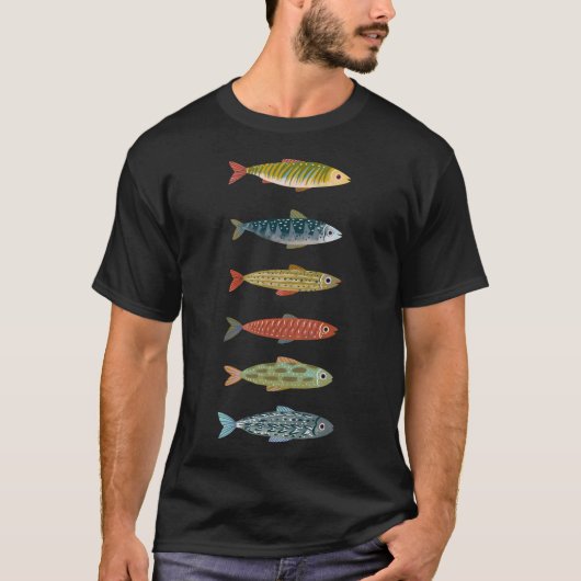 Midden eeuws Zweedse vis donker T-shirt (Voorkant)