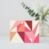 Midden-eeuwse Abstracte driehoeken - Koraal, beige Briefkaart (Staand voorkant)