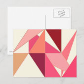 Midden-eeuwse Abstracte driehoeken - Koraal, beige Briefkaart (Voorkant / Achterkant)