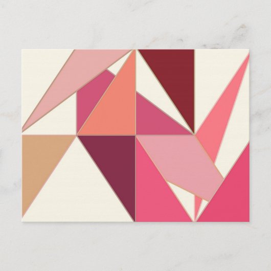 Midden-eeuwse Abstracte driehoeken - Koraal, beige Briefkaart (Voorkant)