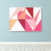 Midden-eeuwse Abstracte driehoeken - Koraal, beige Canvas Afdruk (Insitu (Houten vloer))