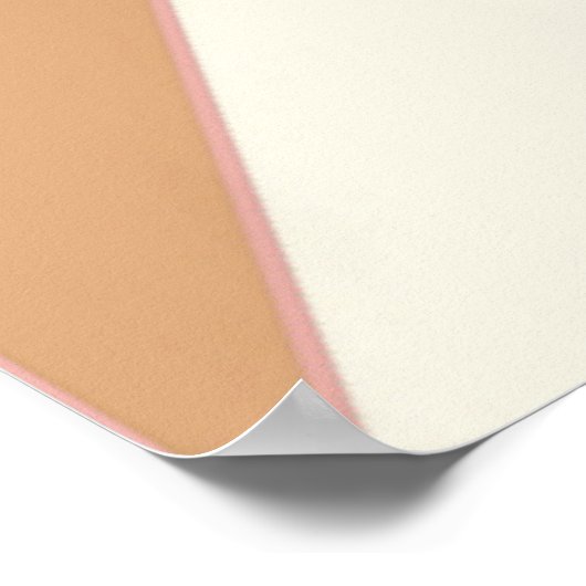 Midden-eeuwse Abstracte driehoeken - Koraal, beige Poster (Hoek)