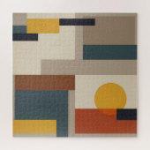Midden Eeuwse Abstracte Geometrische Harmonie Legpuzzel (Horizontaal)