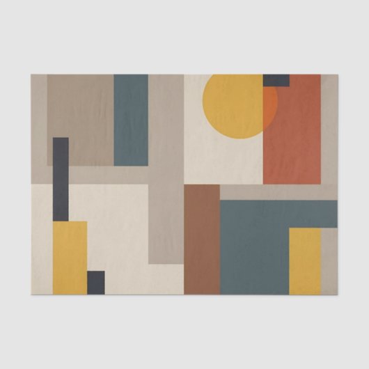 Midden Eeuwse Abstracte Geometrische Harmonie Tissuepapier (Voorkant)