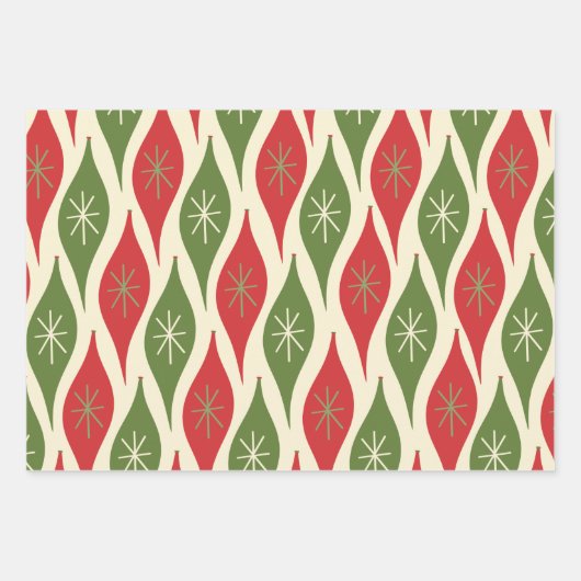 Midden-eeuwse Abstracte kerstversieringen Inpakpapier Vel (Voorkant 2)