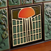 Midden-eeuwse Abstracte kwal Art Deco Tegeltje