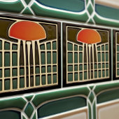 Midden-eeuwse Abstracte kwal Art Deco Tegeltje