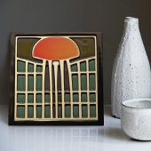 Midden-eeuwse Abstracte kwal Art Deco Tegeltje