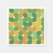 Midden-eeuwse abstracte patroon groen sinaasappel servet (Voorkant)