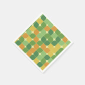 Midden-eeuwse abstracte patroon groen sinaasappel servet (Hoek)