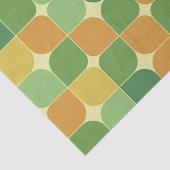 Midden-eeuwse abstracte patroon groen sinaasappel tissuepapier (Detail)