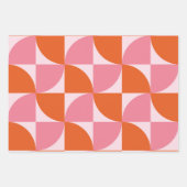 Midden-eeuwse Abstracte Sinaasappel en roze patroo Inpakpapier Vel (Voorkant 3)