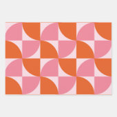 Midden-eeuwse Abstracte Sinaasappel en roze patroo Inpakpapier Vel (Voorkant 2)