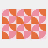 Midden-eeuwse Abstracte Sinaasappel en roze patroo Inpakpapier Vel (Voorkant)