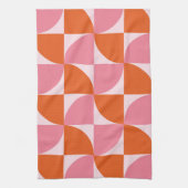 Midden-eeuwse Abstracte Sinaasappel en roze patroo Theedoek (Verticaal)