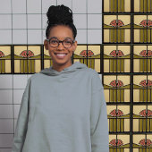 Midden-eeuwse Abstracte Tulpen Arts Crafts Movemen Tegeltje