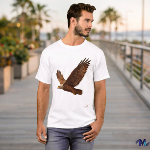 Midden Eeuwse Adelaar Retro Vintage Vliegende Vo T-shirt