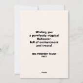 Midden-eeuwse Atom Halloween Kat Feestdagenkaart (Achterkant)